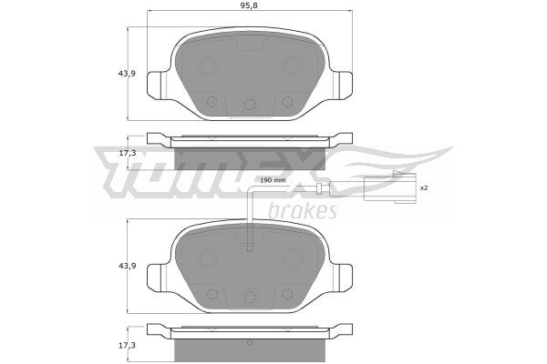 TOMEX BRAKES Piduriklotsi komplekt,ketaspidur TX 12-703